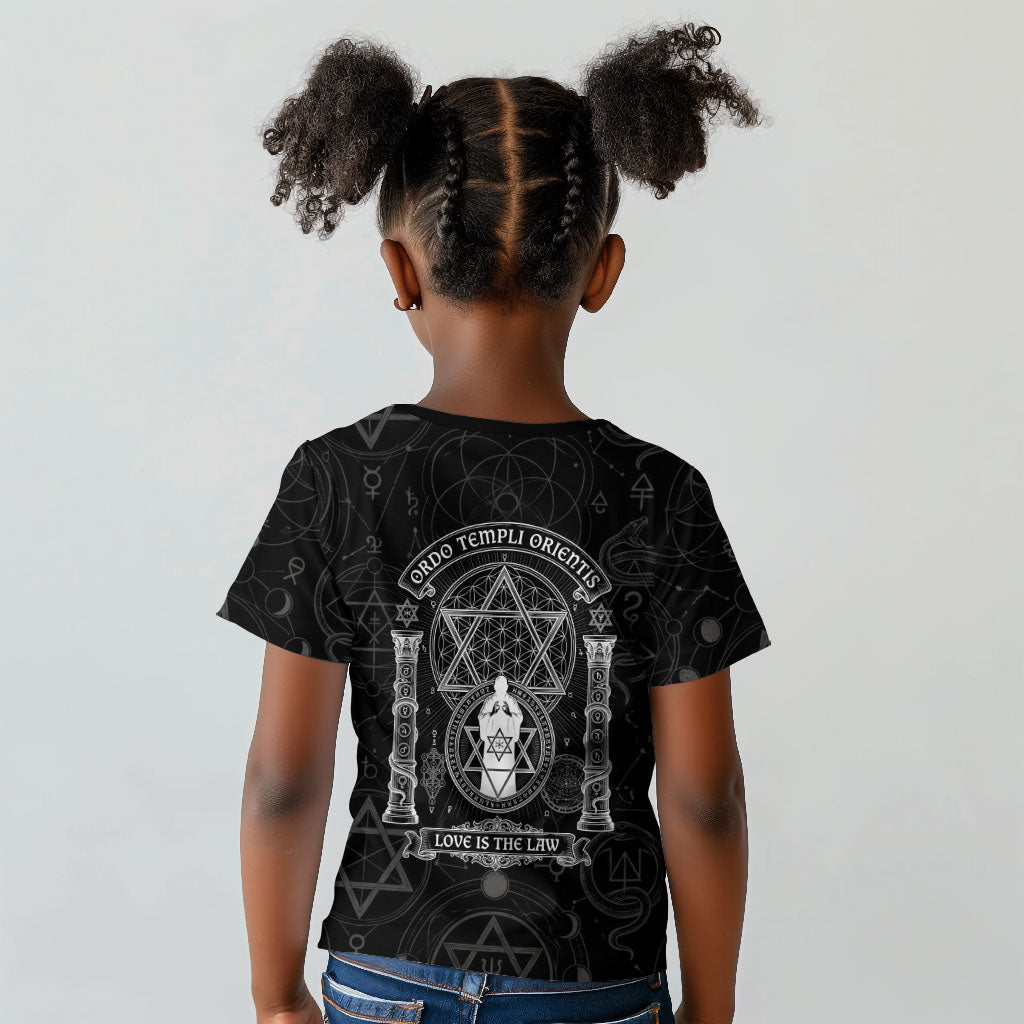 Ordo Templi Orientis Occult Symbolism Kid T shirt Esoteric Alchemy Sacred Geometry Black