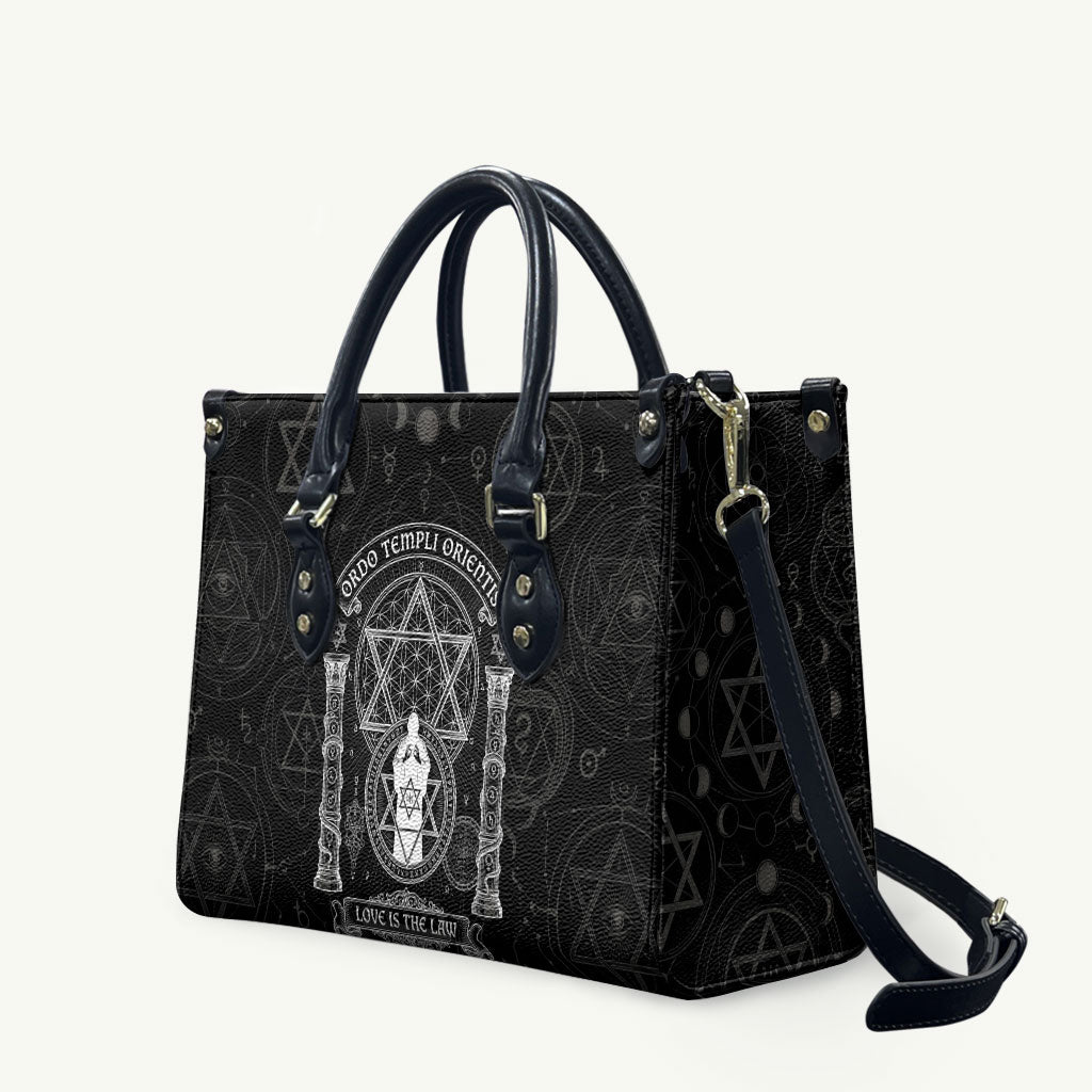 Ordo Templi Orientis Occult Symbolism Leather Bag Esoteric Alchemy Sacred Geometry Black