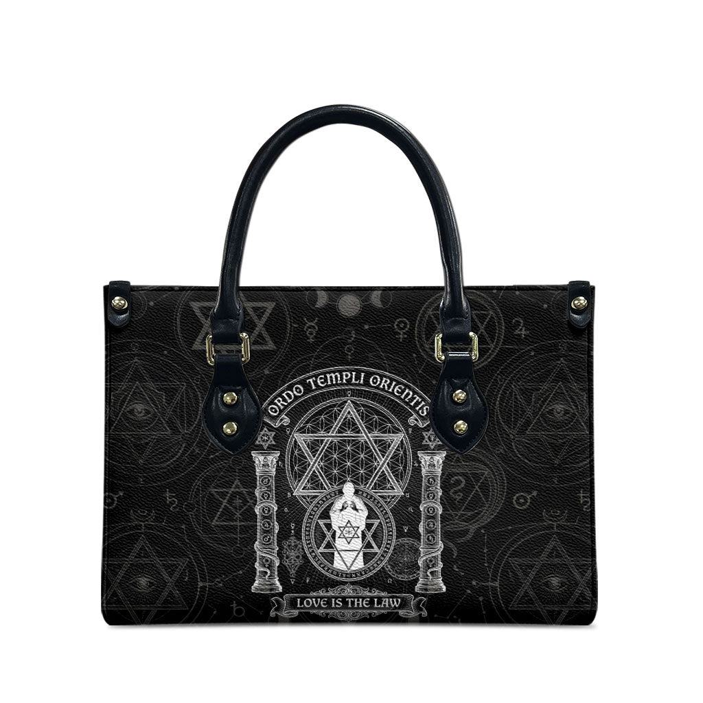 Ordo Templi Orientis Occult Symbolism Leather Bag Esoteric Alchemy Sacred Geometry Black
