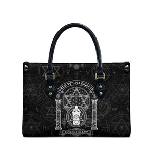 Ordo Templi Orientis Occult Symbolism Leather Bag Esoteric Alchemy Sacred Geometry Black