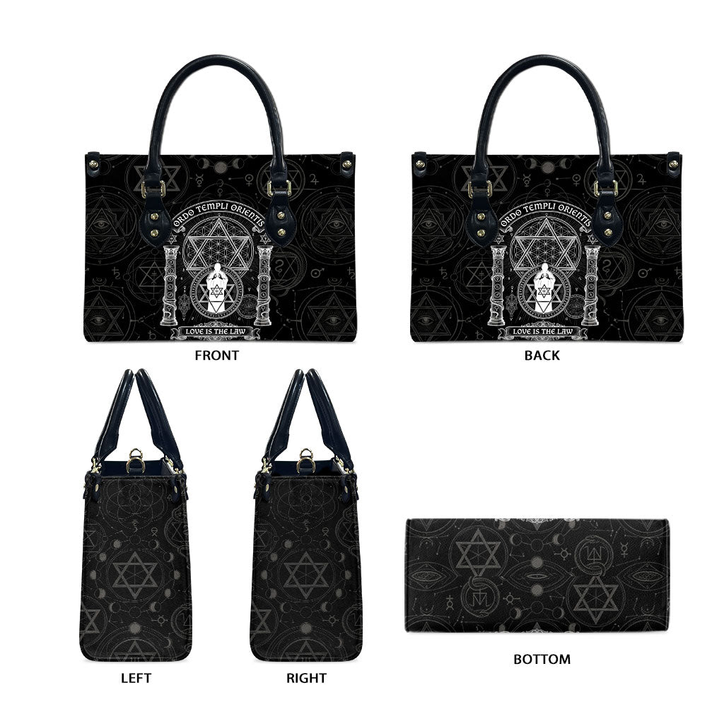 Ordo Templi Orientis Occult Symbolism Leather Bag Esoteric Alchemy Sacred Geometry Black