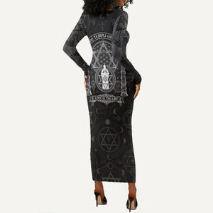 Ordo Templi Orientis Occult Symbolism Long Sleeve Bodycon Dress Esoteric Alchemy Sacred Geometry Black