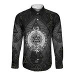 Ordo Templi Orientis Occult Symbolism Long Sleeve Button Shirt Esoteric Alchemy Sacred Geometry Black