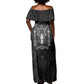 Ordo Templi Orientis Occult Symbolism Off Shoulder Maxi Dress Esoteric Alchemy Sacred Geometry Black