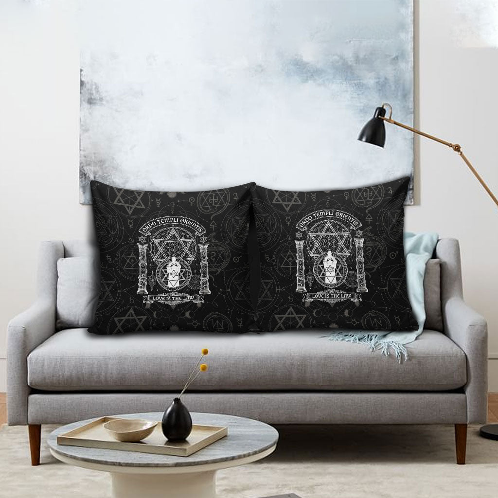 Ordo Templi Orientis Occult Symbolism Pillow Cover Esoteric Alchemy Sacred Geometry Black