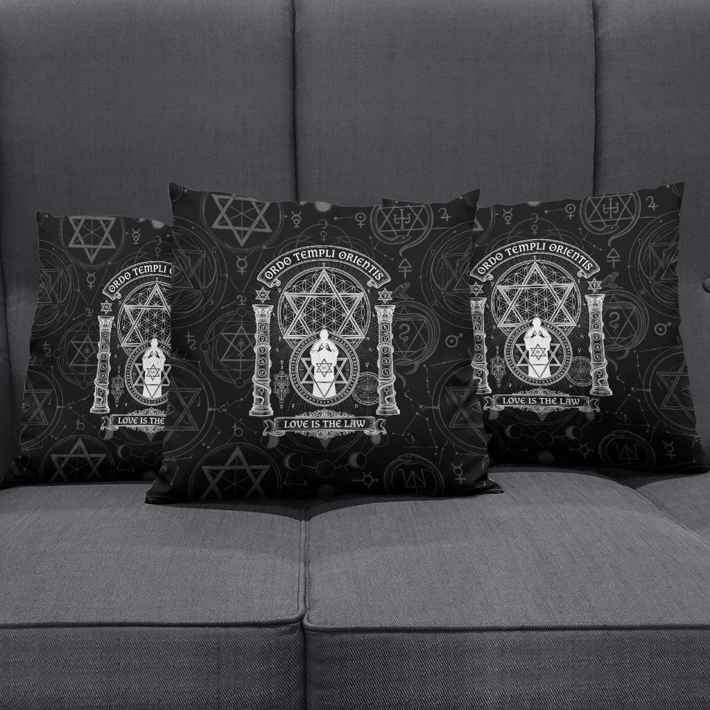 Ordo Templi Orientis Occult Symbolism Pillow Cover Esoteric Alchemy Sacred Geometry Black
