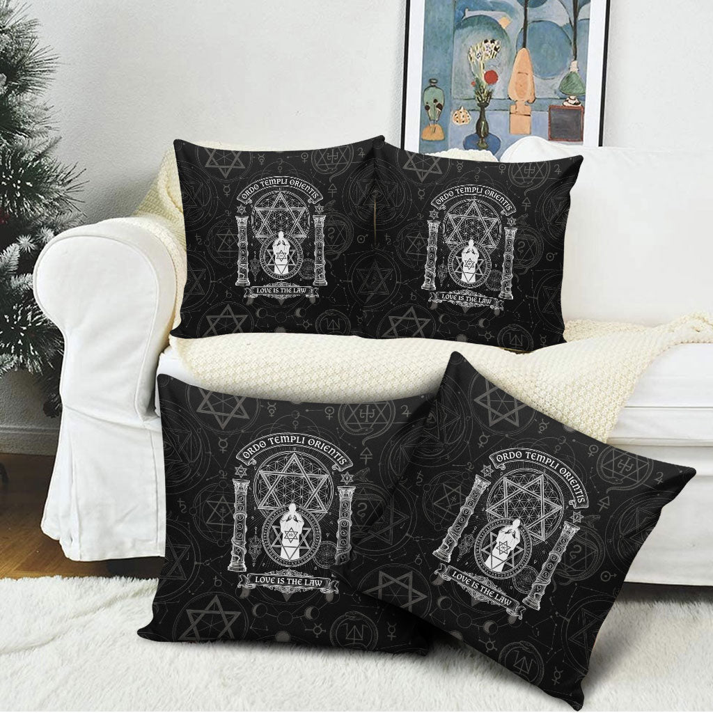 Ordo Templi Orientis Occult Symbolism Pillow Cover Esoteric Alchemy Sacred Geometry Black