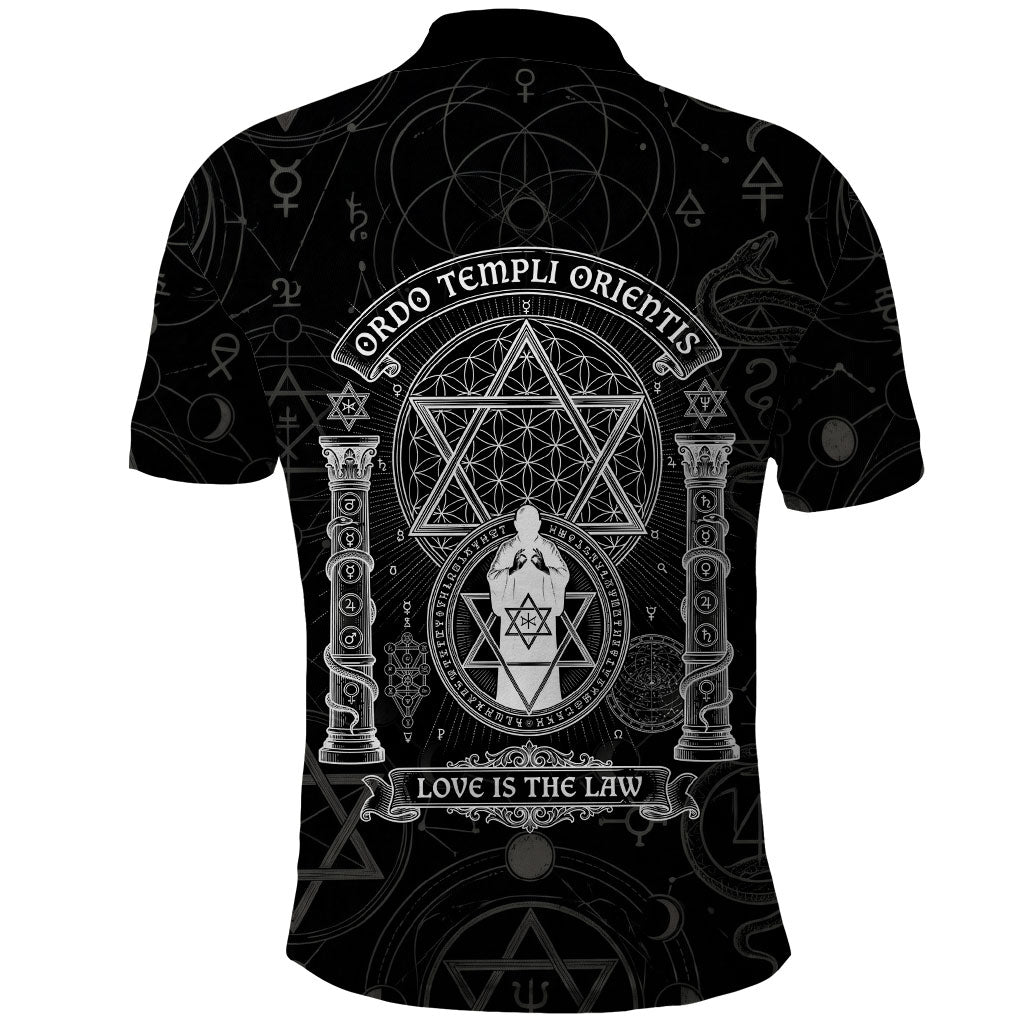 Ordo Templi Orientis Occult Symbolism Polo Shirt Esoteric Alchemy Sacred Geometry Black