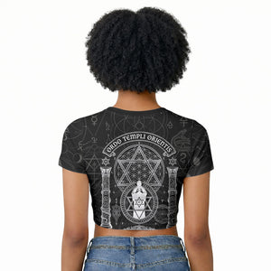 Ordo Templi Orientis Occult Symbolism Raglan Cropped T shirt Esoteric Alchemy Sacred Geometry Black
