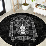 Ordo Templi Orientis Occult Symbolism Round Carpet Esoteric Alchemy Sacred Geometry Black