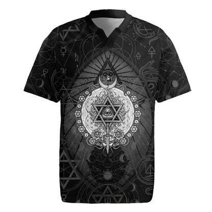 Ordo Templi Orientis Occult Symbolism Rugby Jersey Esoteric Alchemy Sacred Geometry Black