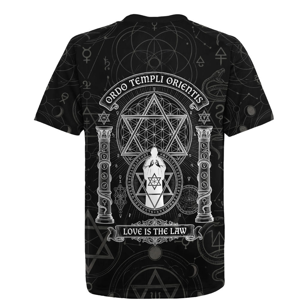 Ordo Templi Orientis Occult Symbolism Rugby Jersey Esoteric Alchemy Sacred Geometry Black
