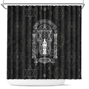 Ordo Templi Orientis Occult Symbolism Shower Curtain Esoteric Alchemy Sacred Geometry Black
