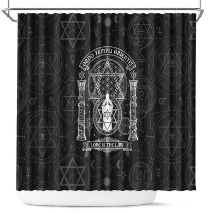Ordo Templi Orientis Occult Symbolism Shower Curtain Esoteric Alchemy Sacred Geometry Black