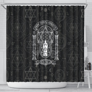 Ordo Templi Orientis Occult Symbolism Shower Curtain Esoteric Alchemy Sacred Geometry Black
