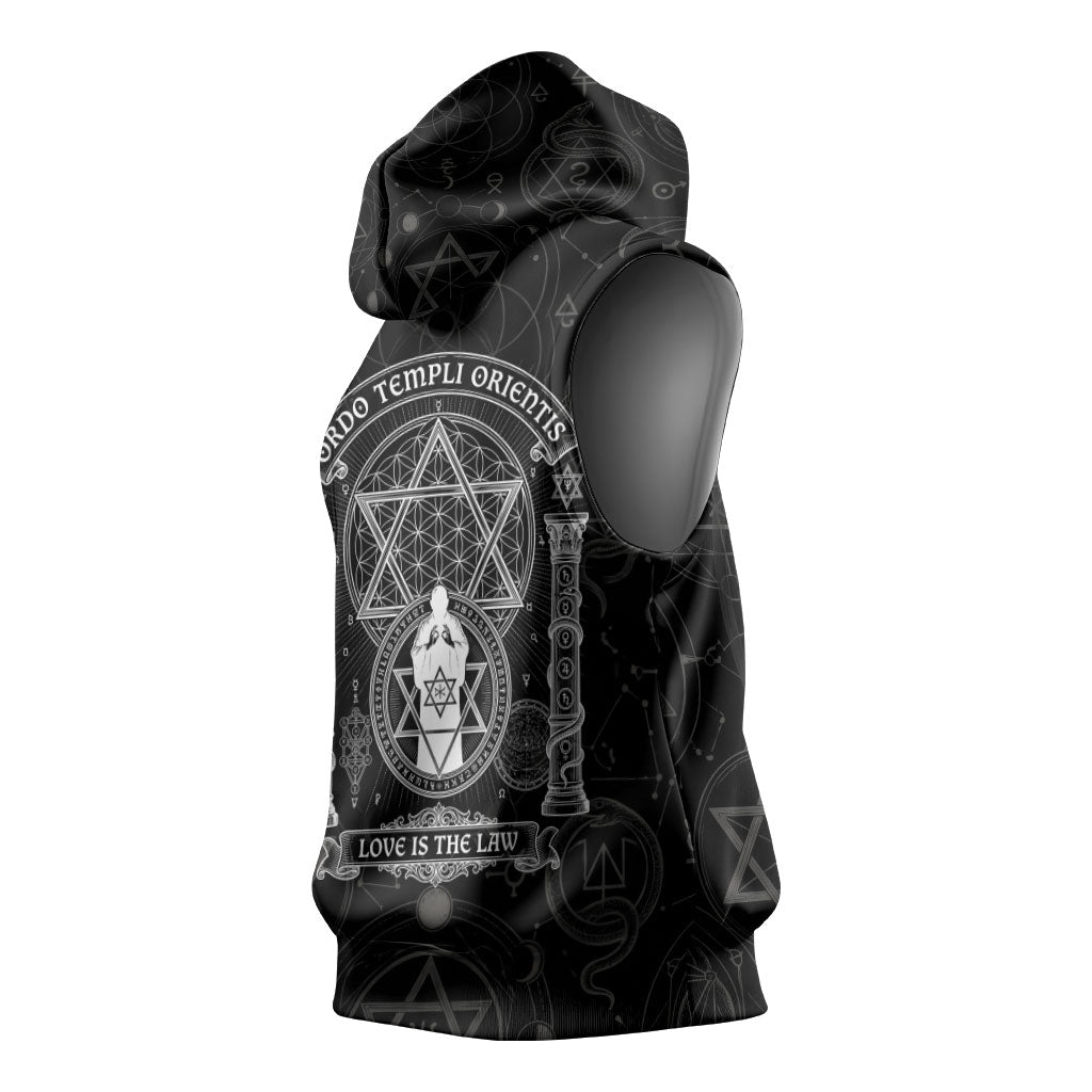 Ordo Templi Orientis Occult Symbolism Sleeveless Hoodie Esoteric Alchemy Sacred Geometry Black