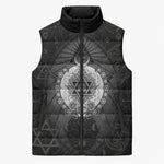 Ordo Templi Orientis Occult Symbolism Sleeveless Puffer Jacket Esoteric Alchemy Sacred Geometry Black