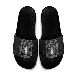 Ordo Templi Orientis Occult Symbolism Slide Sandals Esoteric Alchemy Sacred Geometry Black