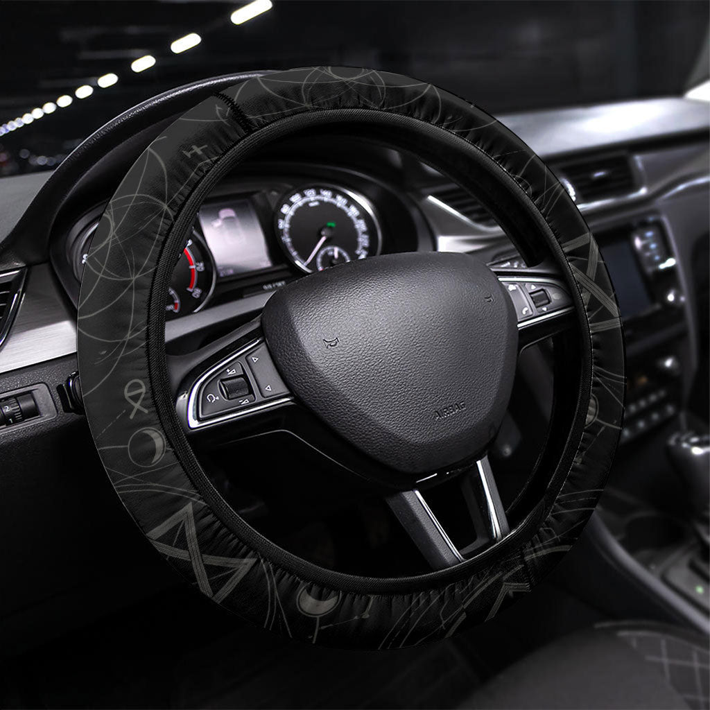 Ordo Templi Orientis Occult Symbolism Steering Wheel Cover Esoteric Alchemy Sacred Geometry Black
