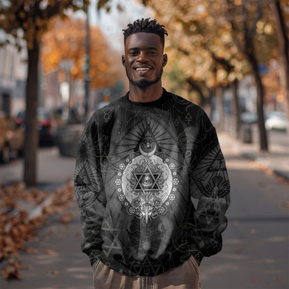Ordo Templi Orientis Occult Symbolism Sweatshirt Esoteric Alchemy Sacred Geometry Black