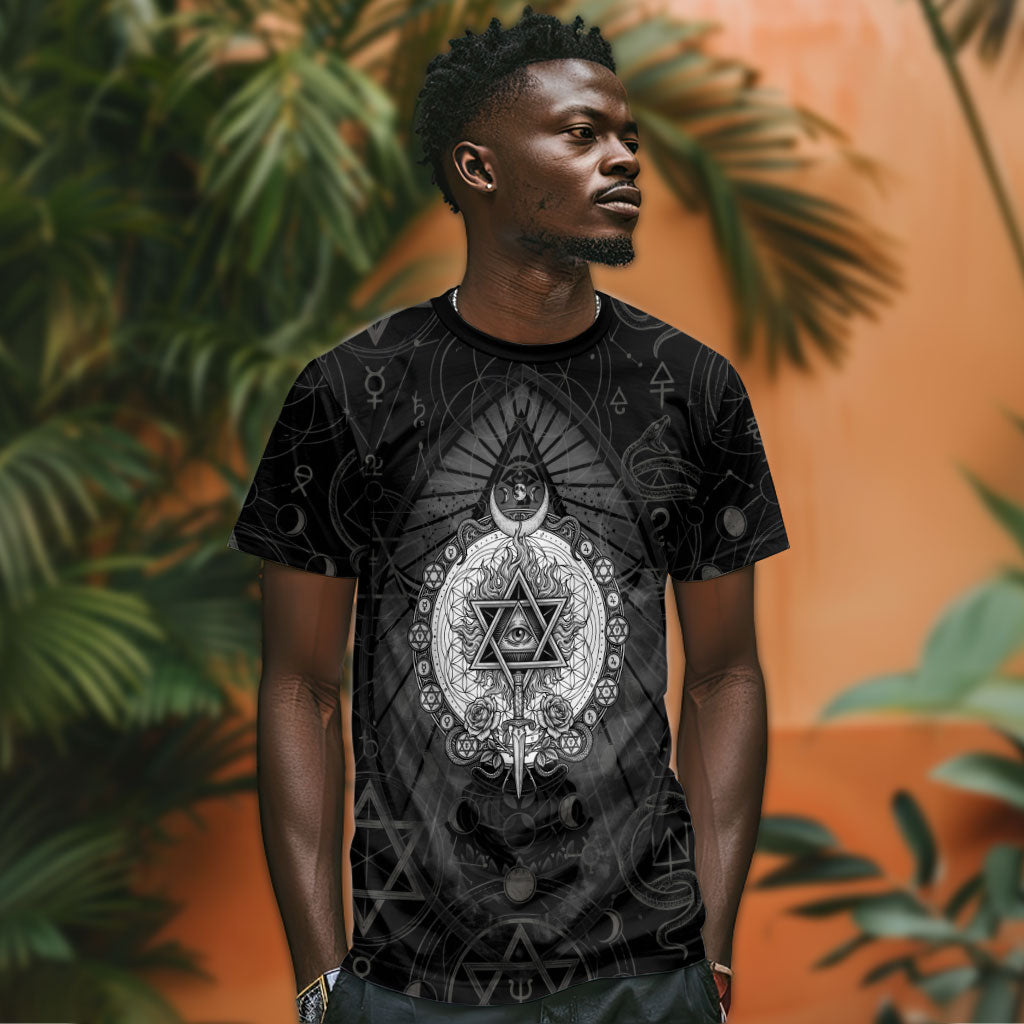 Ordo Templi Orientis Occult Symbolism T shirt Esoteric Alchemy Sacred Geometry Black