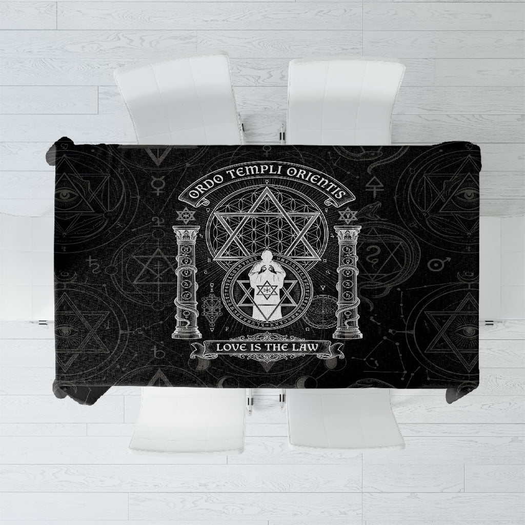 Ordo Templi Orientis Occult Symbolism Tablecloth Esoteric Alchemy Sacred Geometry Black