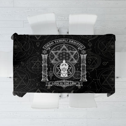 Ordo Templi Orientis Occult Symbolism Tablecloth Esoteric Alchemy Sacred Geometry Black