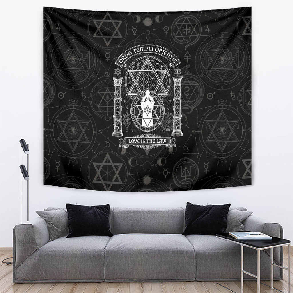 Ordo Templi Orientis Occult Symbolism Tapestry Esoteric Alchemy Sacred Geometry Black
