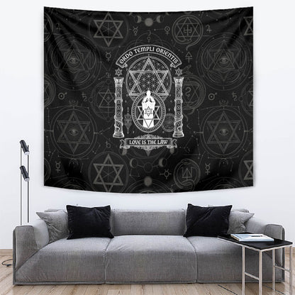 Ordo Templi Orientis Occult Symbolism Tapestry Esoteric Alchemy Sacred Geometry Black
