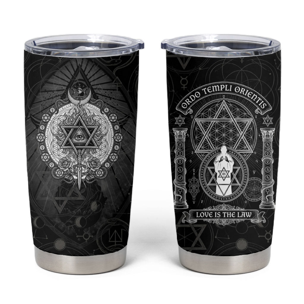 Ordo Templi Orientis Occult Symbolism Tumbler Cup Esoteric Alchemy Sacred Geometry Black