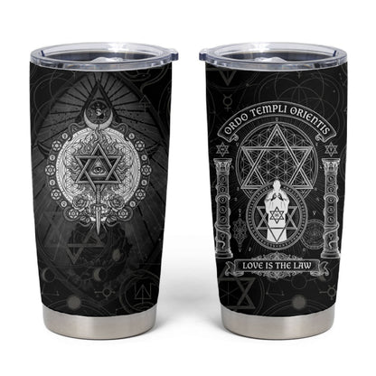 Ordo Templi Orientis Occult Symbolism Tumbler Cup Esoteric Alchemy Sacred Geometry Black