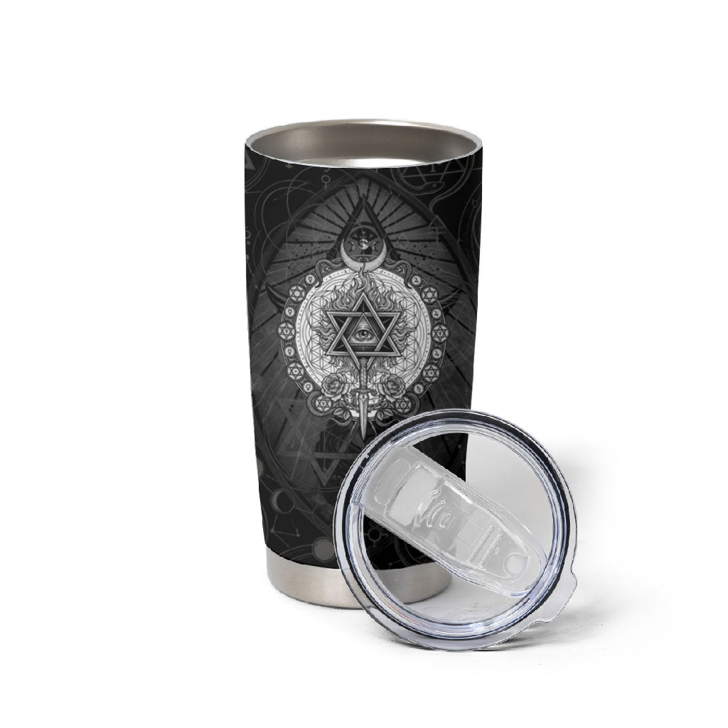 Ordo Templi Orientis Occult Symbolism Tumbler Cup Esoteric Alchemy Sacred Geometry Black