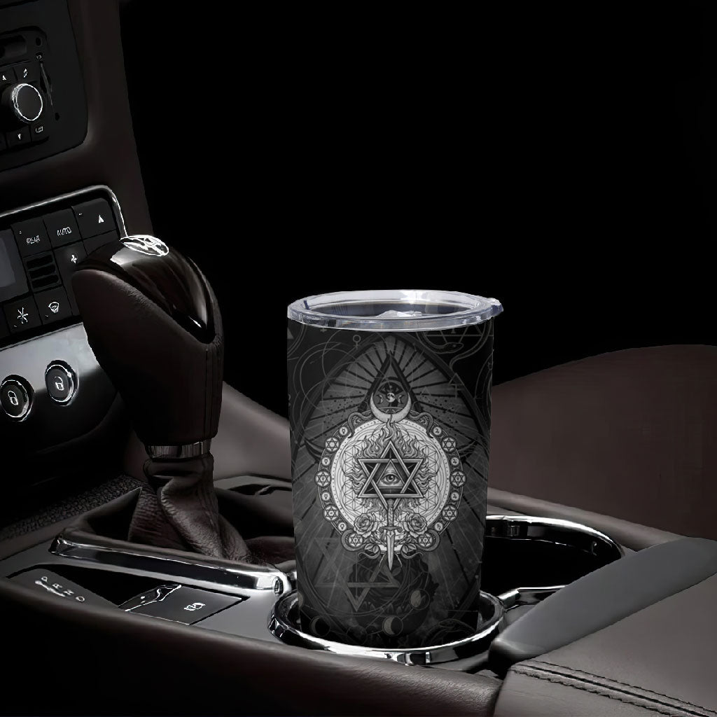 Ordo Templi Orientis Occult Symbolism Tumbler Cup Esoteric Alchemy Sacred Geometry Black