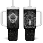 Ordo Templi Orientis Occult Symbolism Tumbler With Handle Esoteric Alchemy Sacred Geometry Black