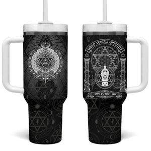 Ordo Templi Orientis Occult Symbolism Tumbler With Handle Esoteric Alchemy Sacred Geometry Black