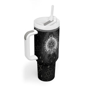 Ordo Templi Orientis Occult Symbolism Tumbler With Handle Esoteric Alchemy Sacred Geometry Black