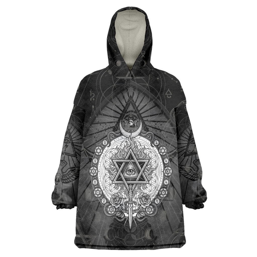 Ordo Templi Orientis Occult Symbolism Wearable Blanket Hoodie Esoteric Alchemy Sacred Geometry Black