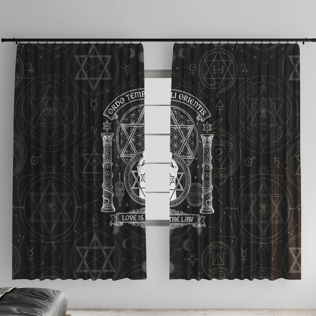 Ordo Templi Orientis Occult Symbolism Window Curtain Esoteric Alchemy Sacred Geometry Black
