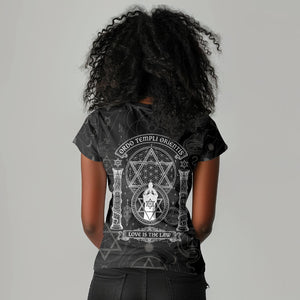 Ordo Templi Orientis Occult Symbolism Women V-Neck T-Shirt Esoteric Alchemy Sacred Geometry Black