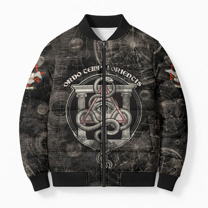 Ordo Templi Orientis Thelema Bomber Puffer Jacket Do What Thou Wilt Mystic Serpent