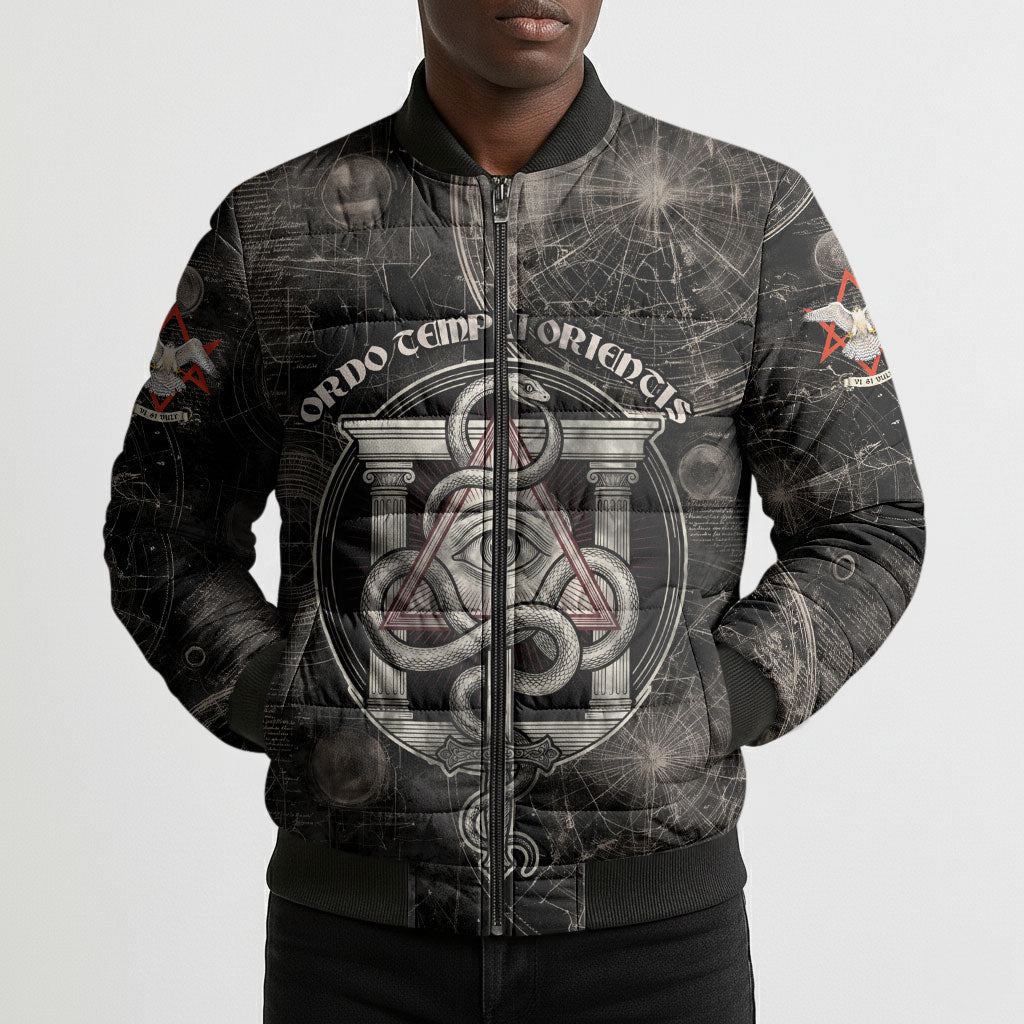Ordo Templi Orientis Thelema Bomber Puffer Jacket Do What Thou Wilt Mystic Serpent