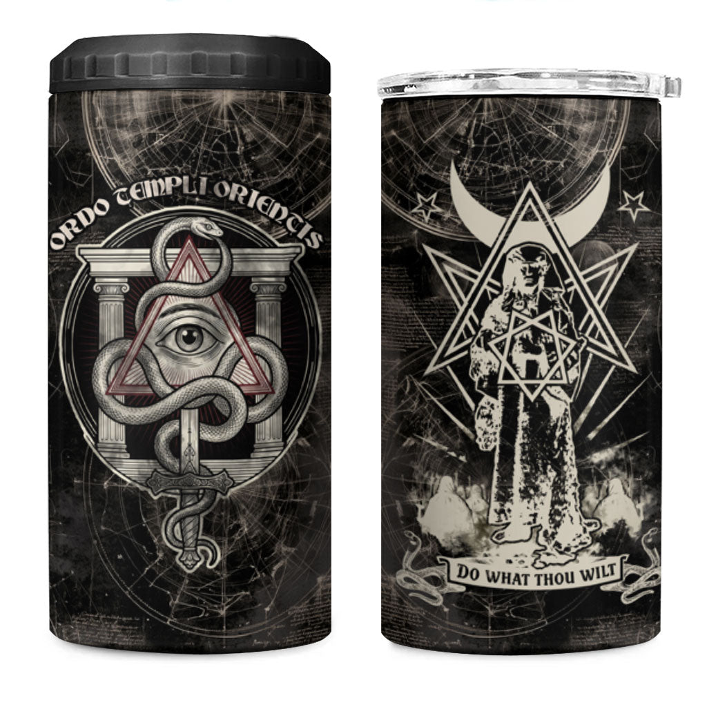 Ordo Templi Orientis Thelema 4 in 1 Can Cooler Tumbler Do What Thou Wilt Mystic Serpent