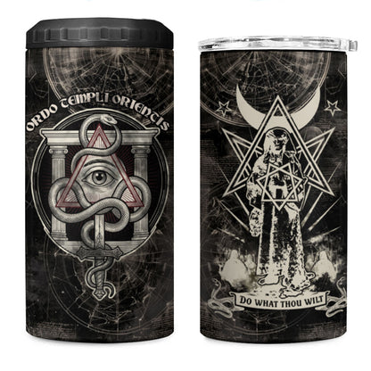 Ordo Templi Orientis Thelema 4 in 1 Can Cooler Tumbler Do What Thou Wilt Mystic Serpent