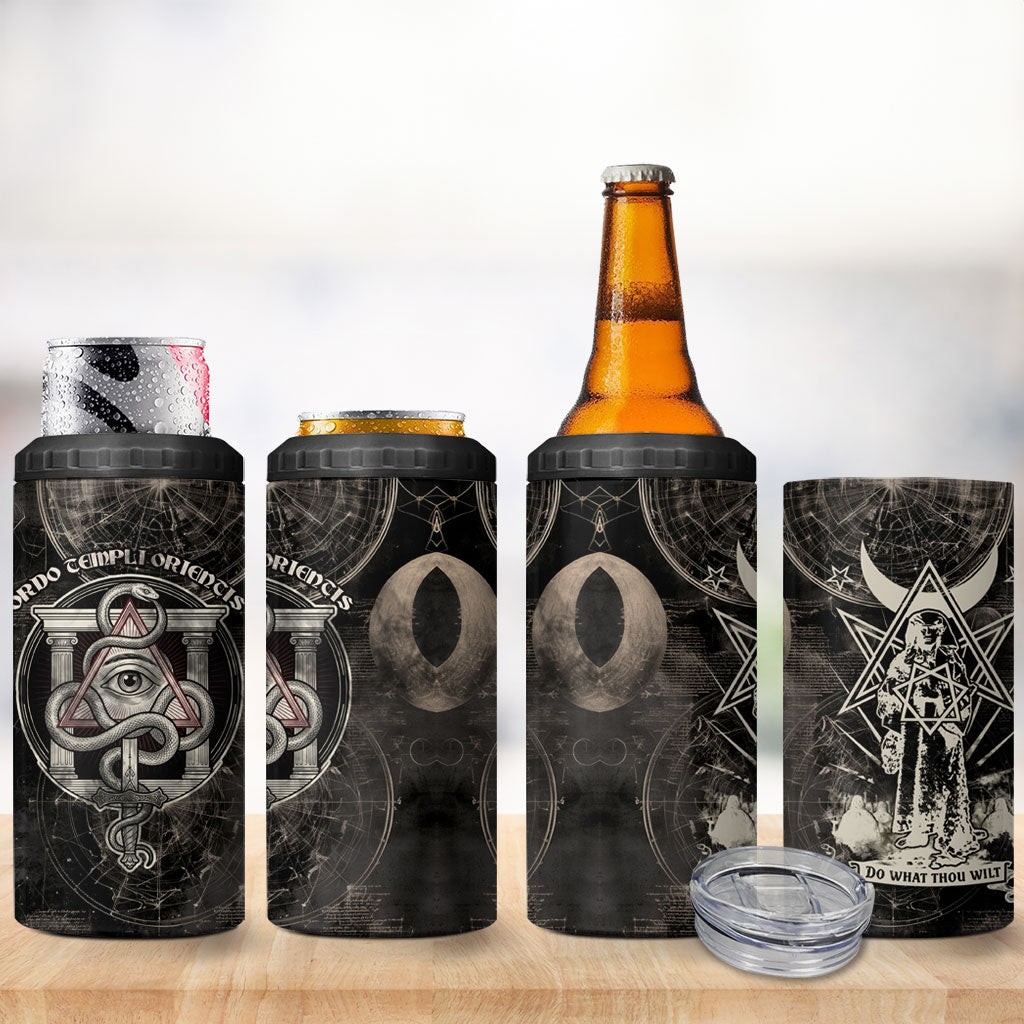 Ordo Templi Orientis Thelema 4 in 1 Can Cooler Tumbler Do What Thou Wilt Mystic Serpent