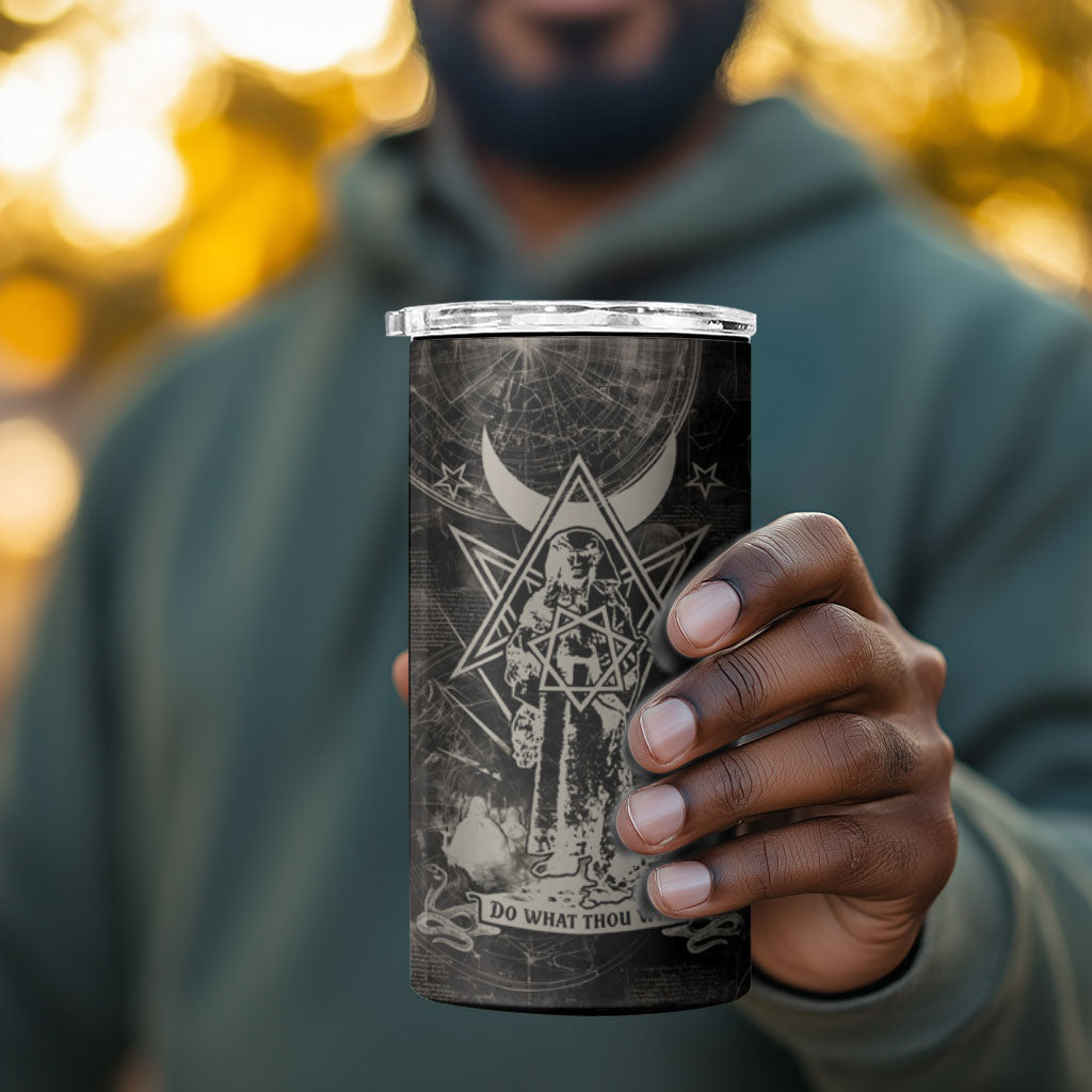 Ordo Templi Orientis Thelema 4 in 1 Can Cooler Tumbler Do What Thou Wilt Mystic Serpent