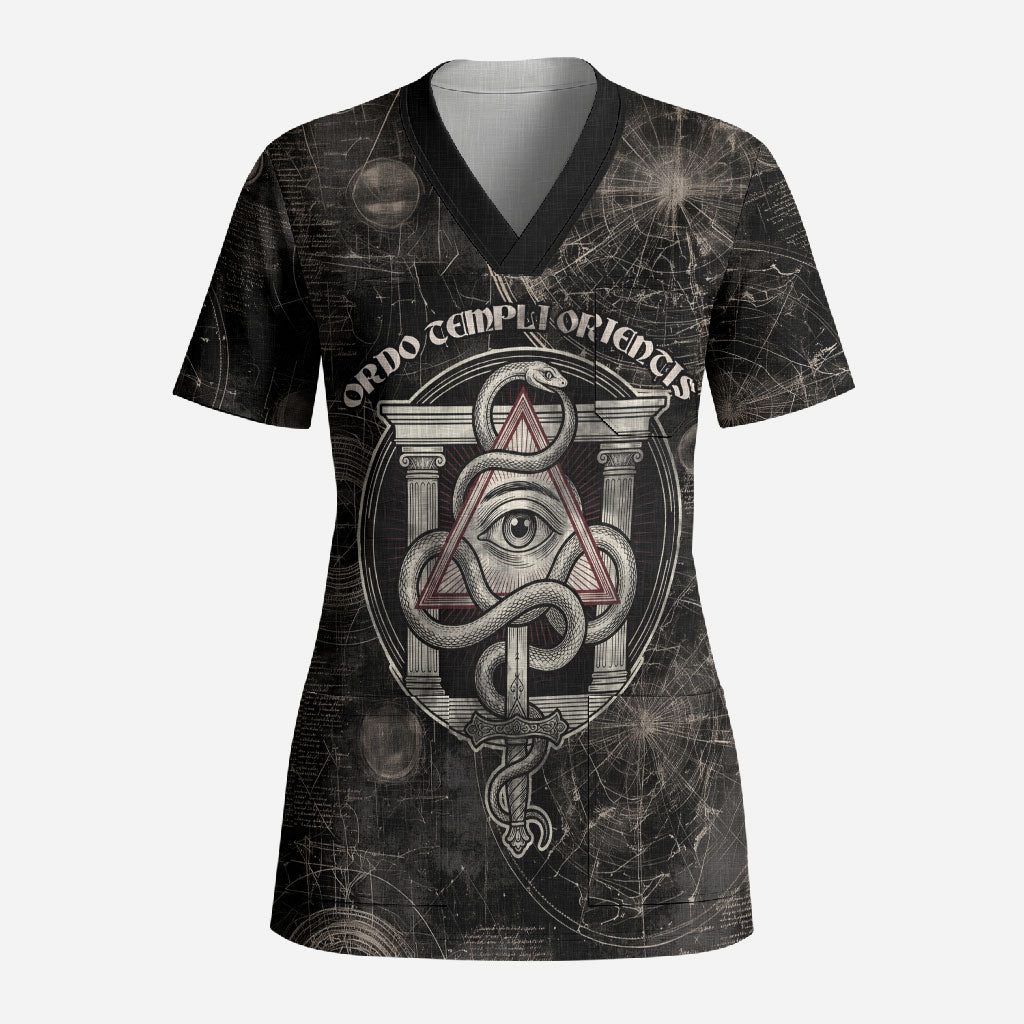 Ordo Templi Orientis Thelema Scrub Top Do What Thou Wilt Mystic Serpent