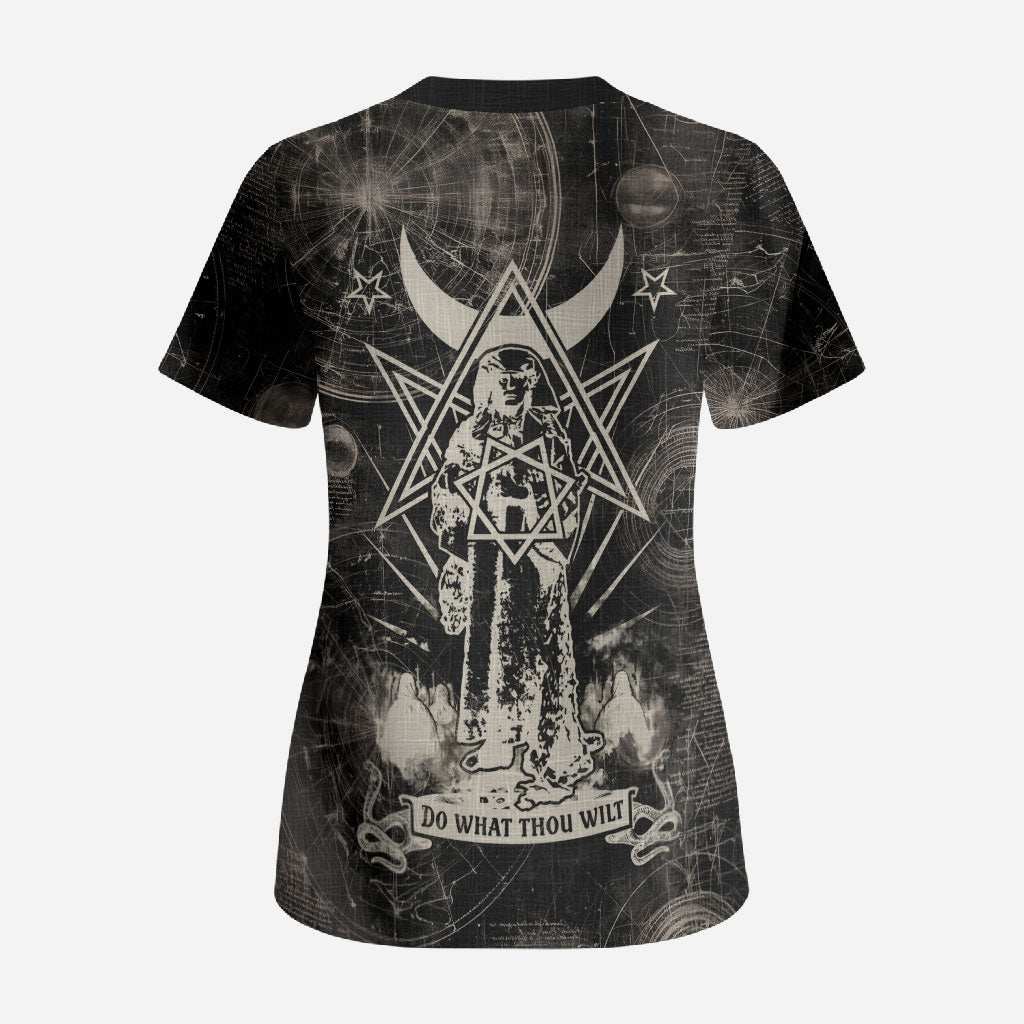 Ordo Templi Orientis Thelema Scrub Top Do What Thou Wilt Mystic Serpent