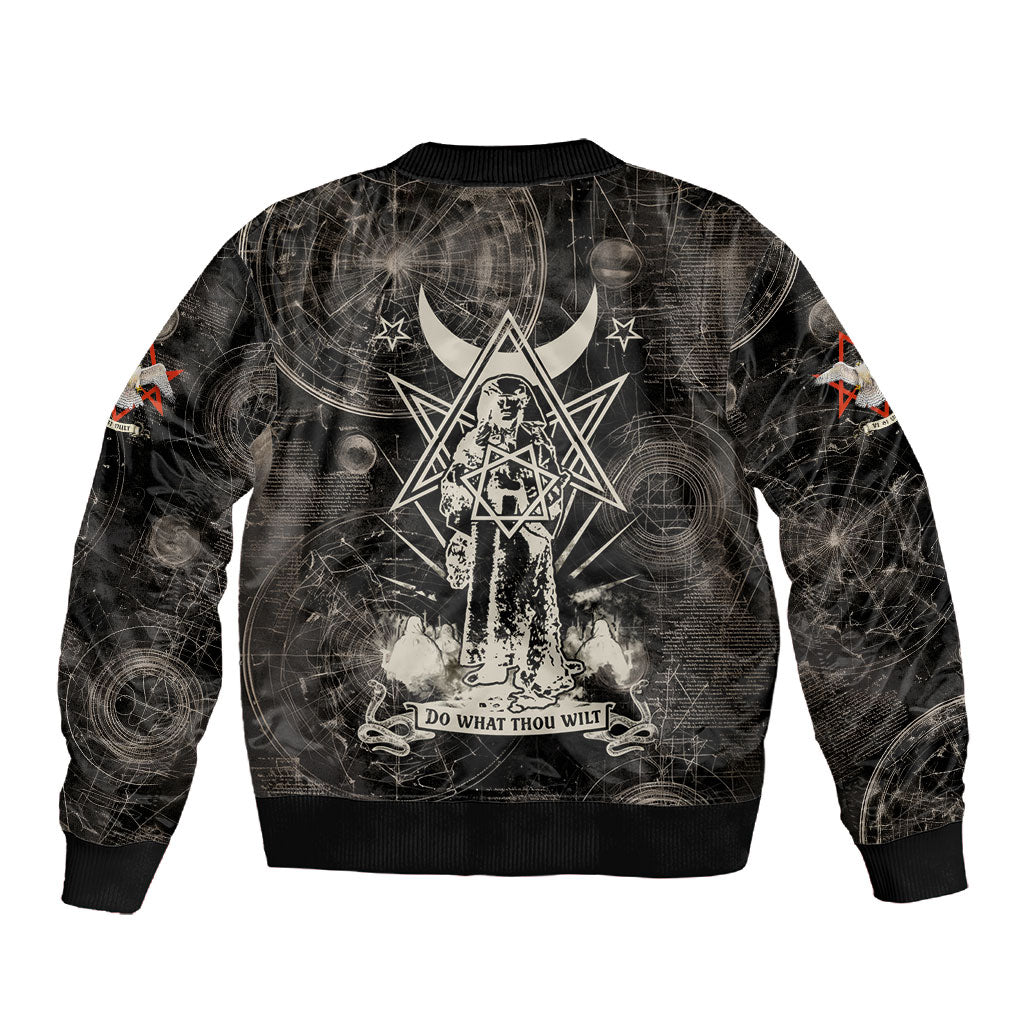 Ordo Templi Orientis Thelema Sleeve Zip Bomber Jacket Do What Thou Wilt Mystic Serpent