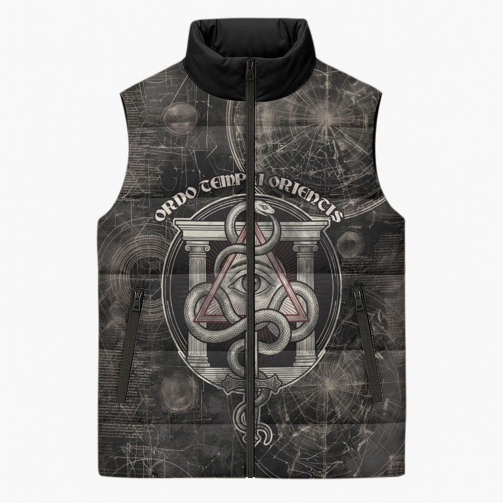 Ordo Templi Orientis Thelema Sleeveless Puffer Jacket Do What Thou Wilt Mystic Serpent