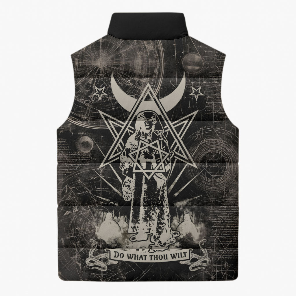 Ordo Templi Orientis Thelema Sleeveless Puffer Jacket Do What Thou Wilt Mystic Serpent